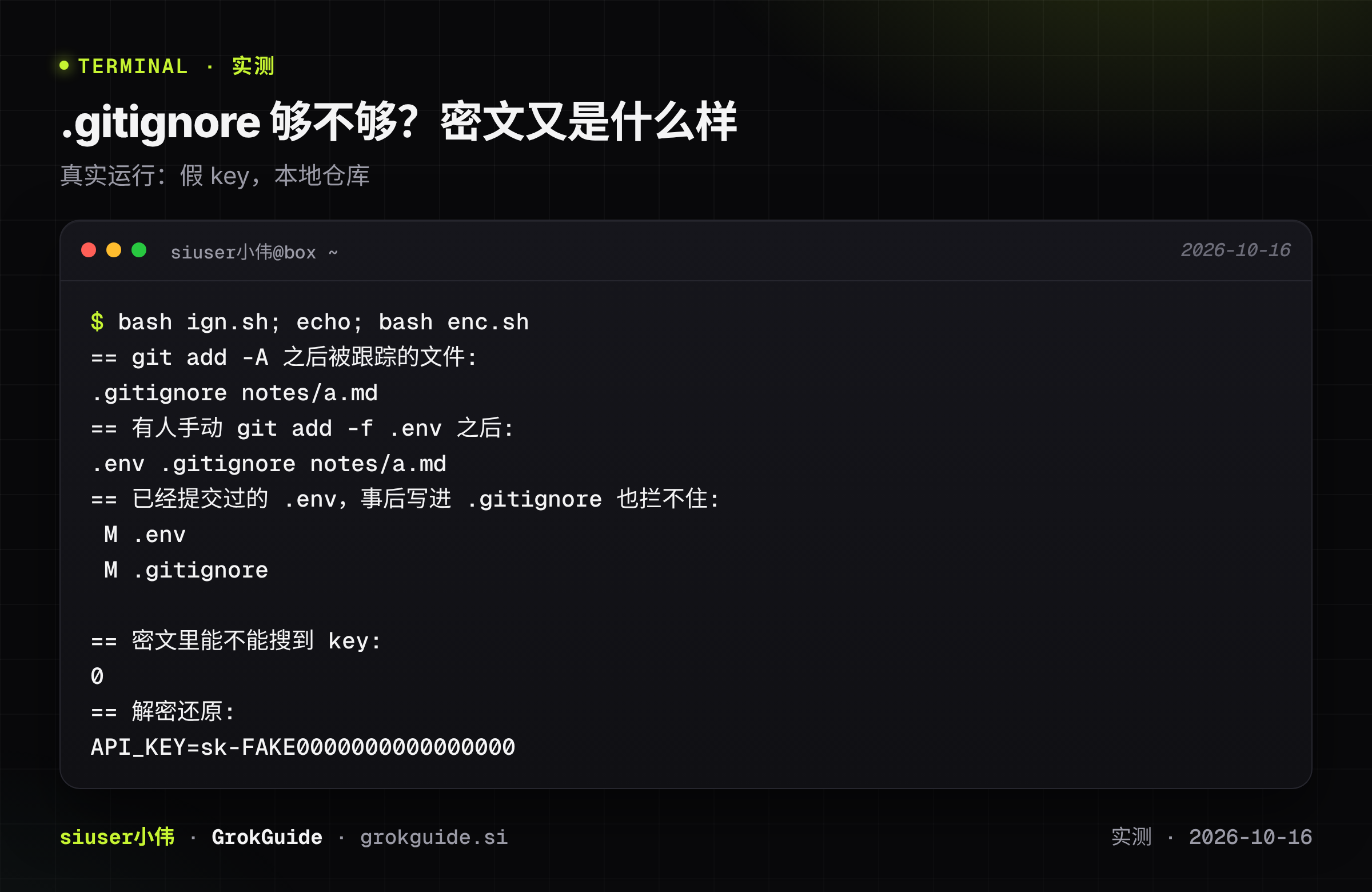 .gitignore 和加密的实测