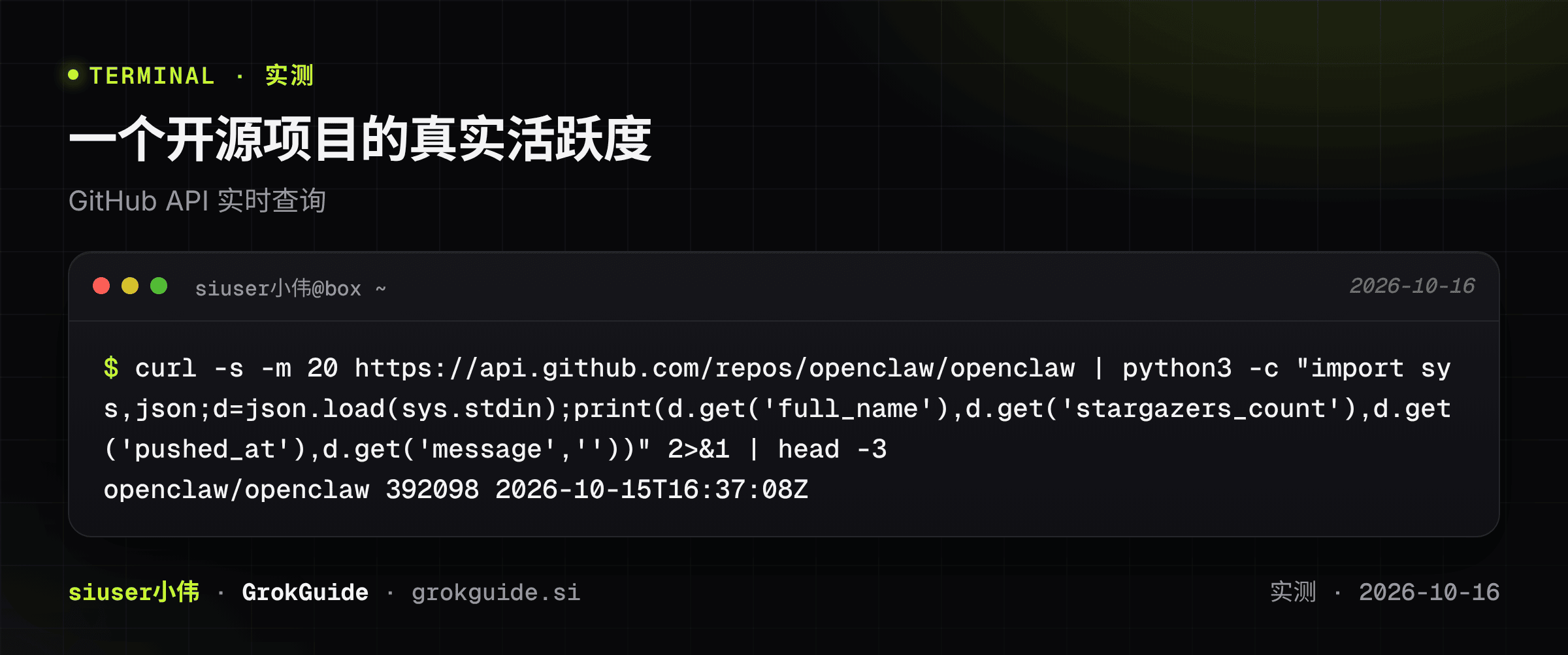 一个开源项目的真实活跃度
